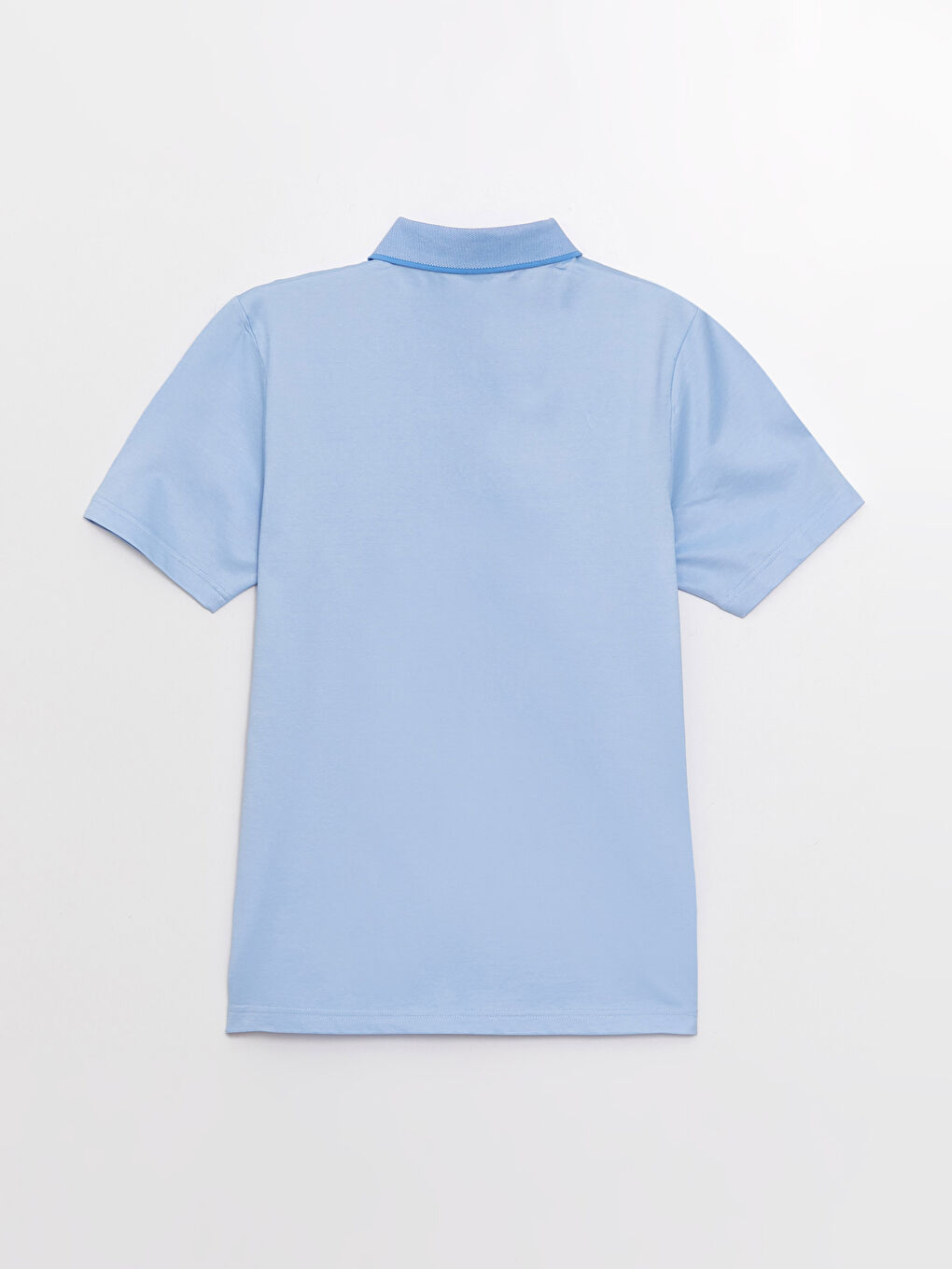 Mavi Merserize Polo Yaka Kısa Kollu Erkek Tişört-6
