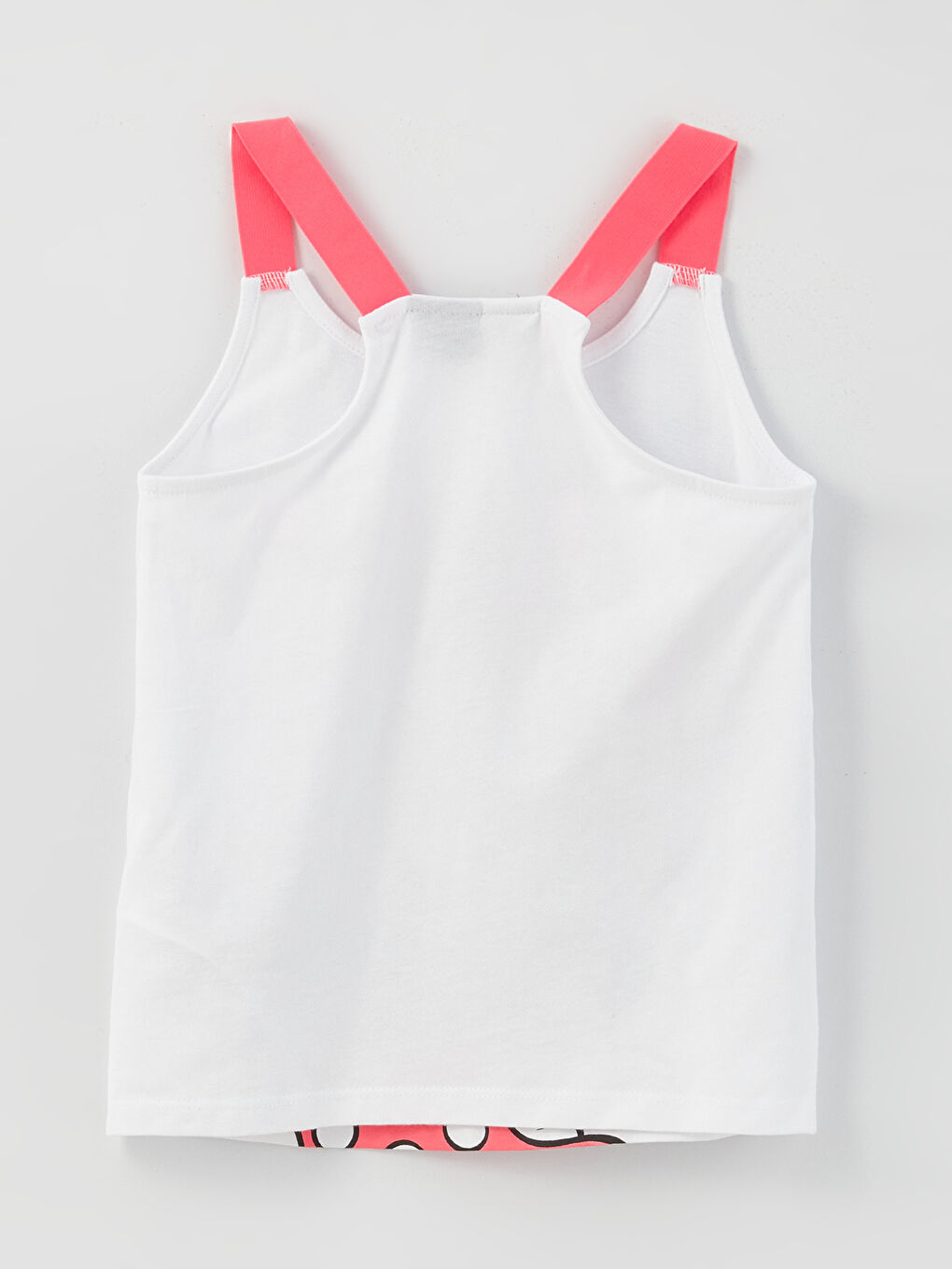 Beyaz Kare Yaka Minnie Mouse Baskılı Kız Çocuk Atlet-1