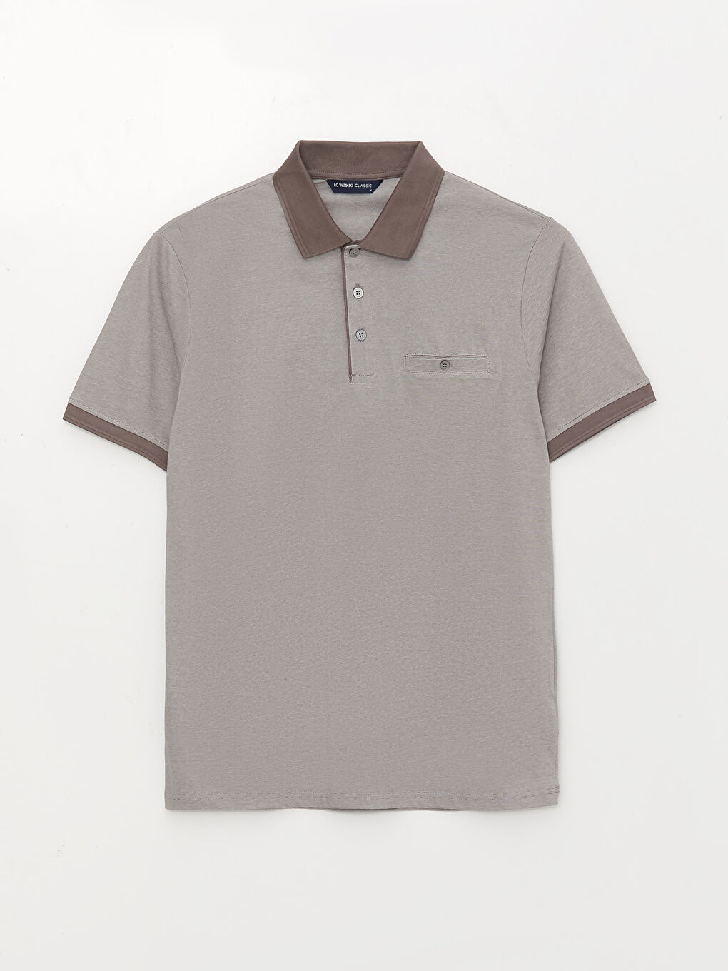 تي شيرت مخطط كم قصير ياقة بولو مُعالج بالميرسرايز للرجال-5