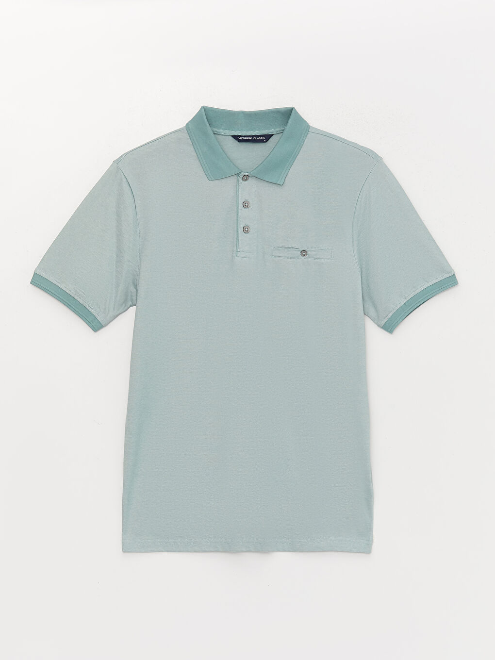 Ерлерге арналған жолақты поло жағалы қысқа жең трикотаж мерсерленген футболка-5