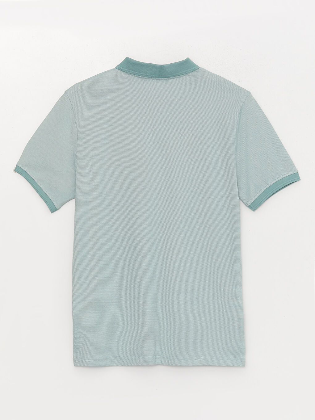 Ерлерге арналған жолақты поло жағалы қысқа жең трикотаж мерсерленген футболка-6