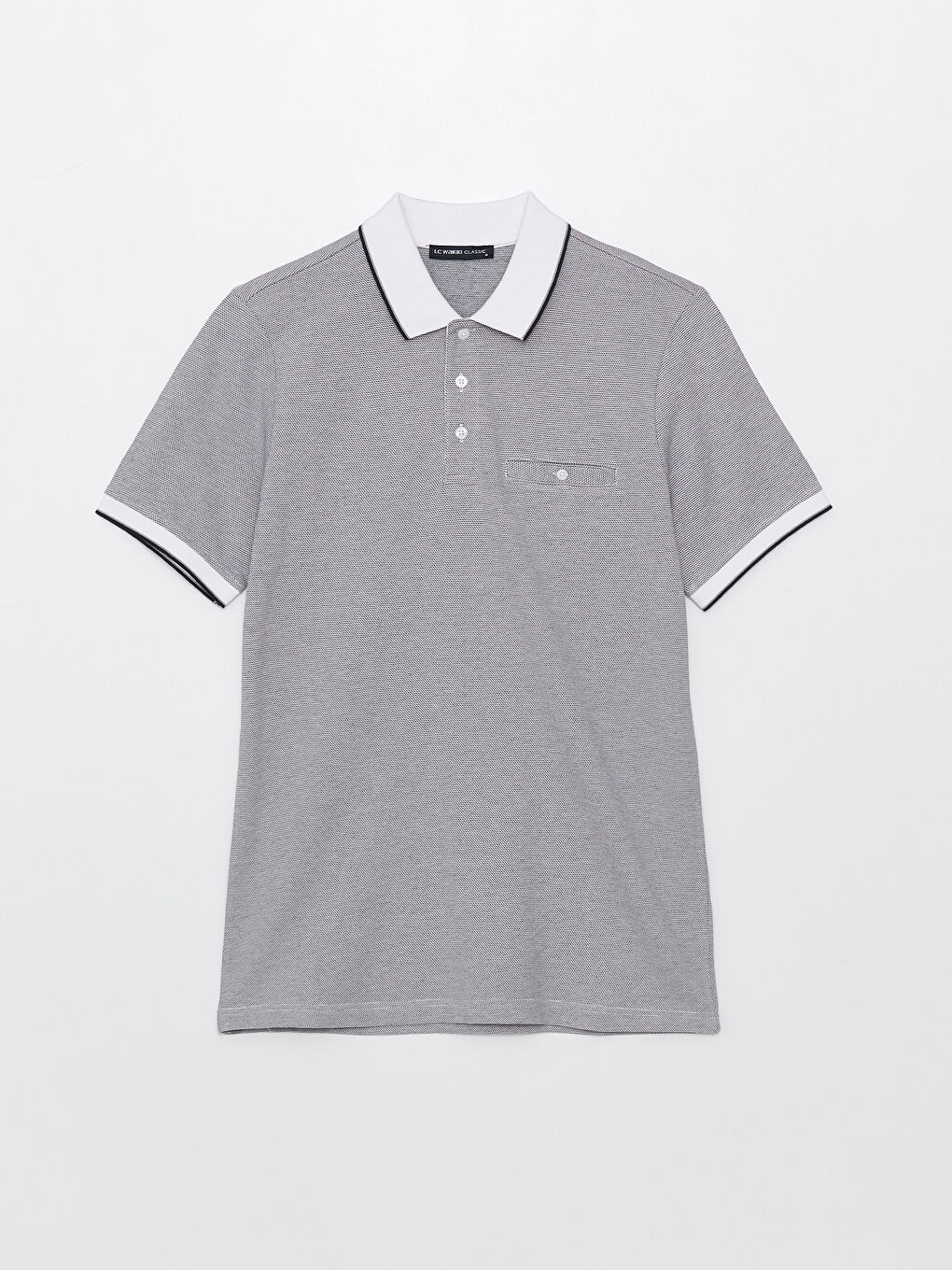 Polo Neck Short Sleeve Patterned Men's T-Shirt-5