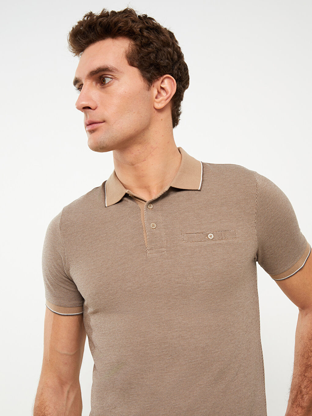 LCWAIKIKI Classic Rollkragen Kurzarm Gemustertes Herren T-Shirt -S3BB08Z8-MHK