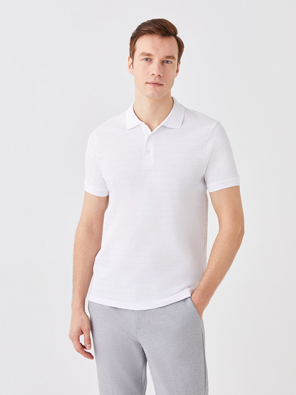 Tricou cu Guler Polo și Mânecă Scurtă pentru Bărbați-1