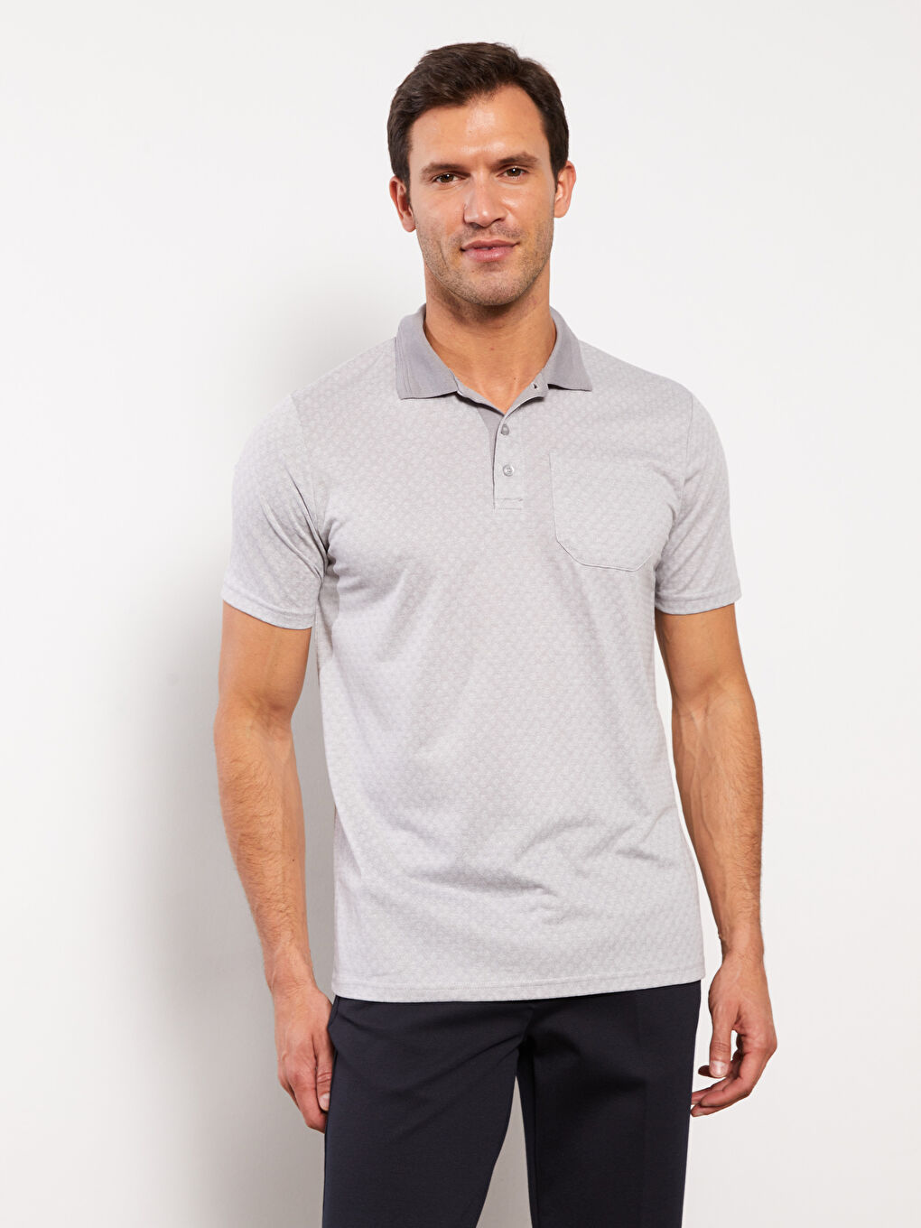 Mercerizovana majica sa rolkom, kratkim rukavima, šarena, za muškarce-1