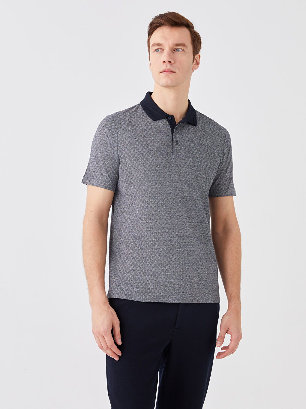 Mercerizovana majica sa rolkom, kratkim rukavima, šarena, za muškarce-1