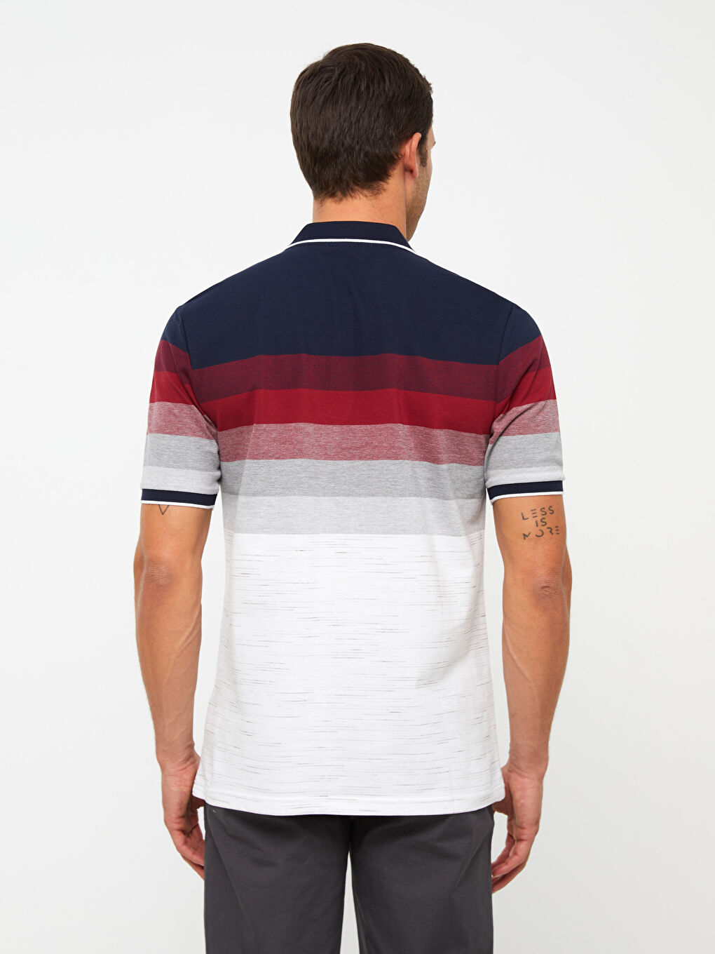 T-shirt pour Hommes à Col roulé, Manches courtes, Bloc de couleurs, en Piqué-4