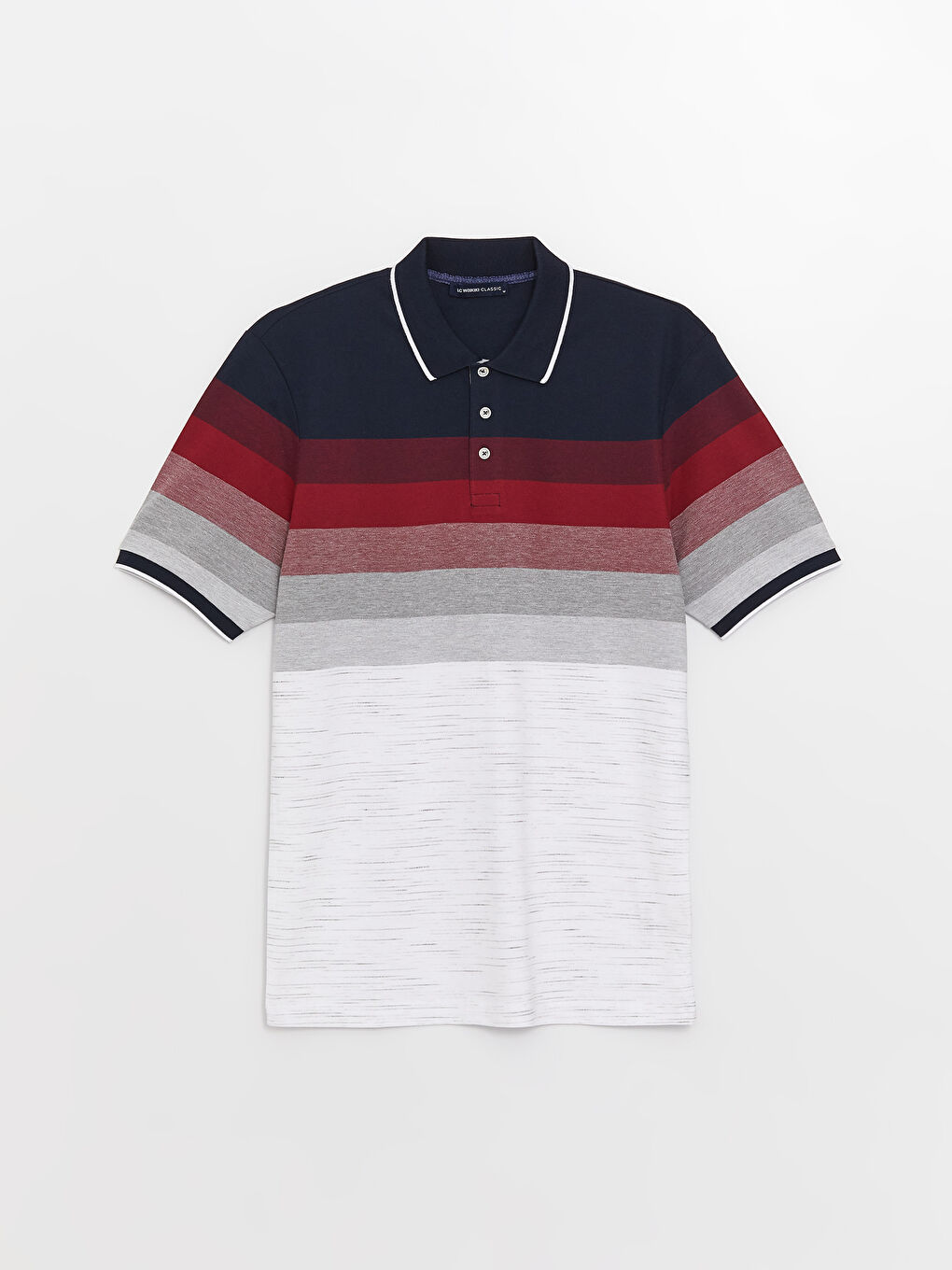 T-shirt pour Hommes à Col roulé, Manches courtes, Bloc de couleurs, en Piqué-5