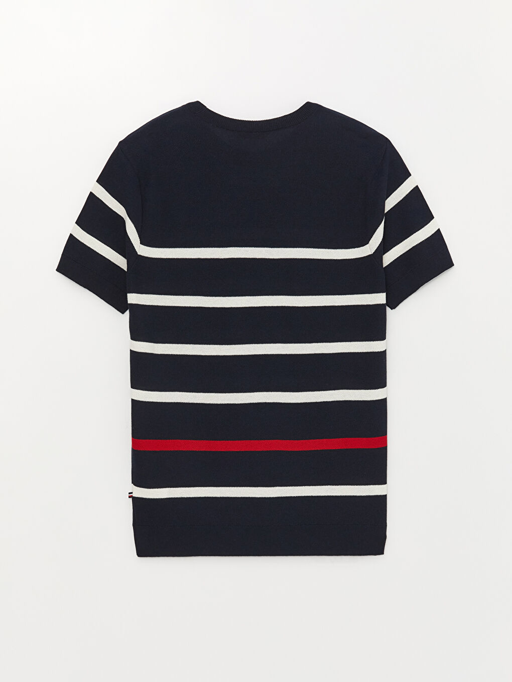 Karışık Bisiklet Yaka Kısa Kollu Çizgili Erkek Triko Kazak-6