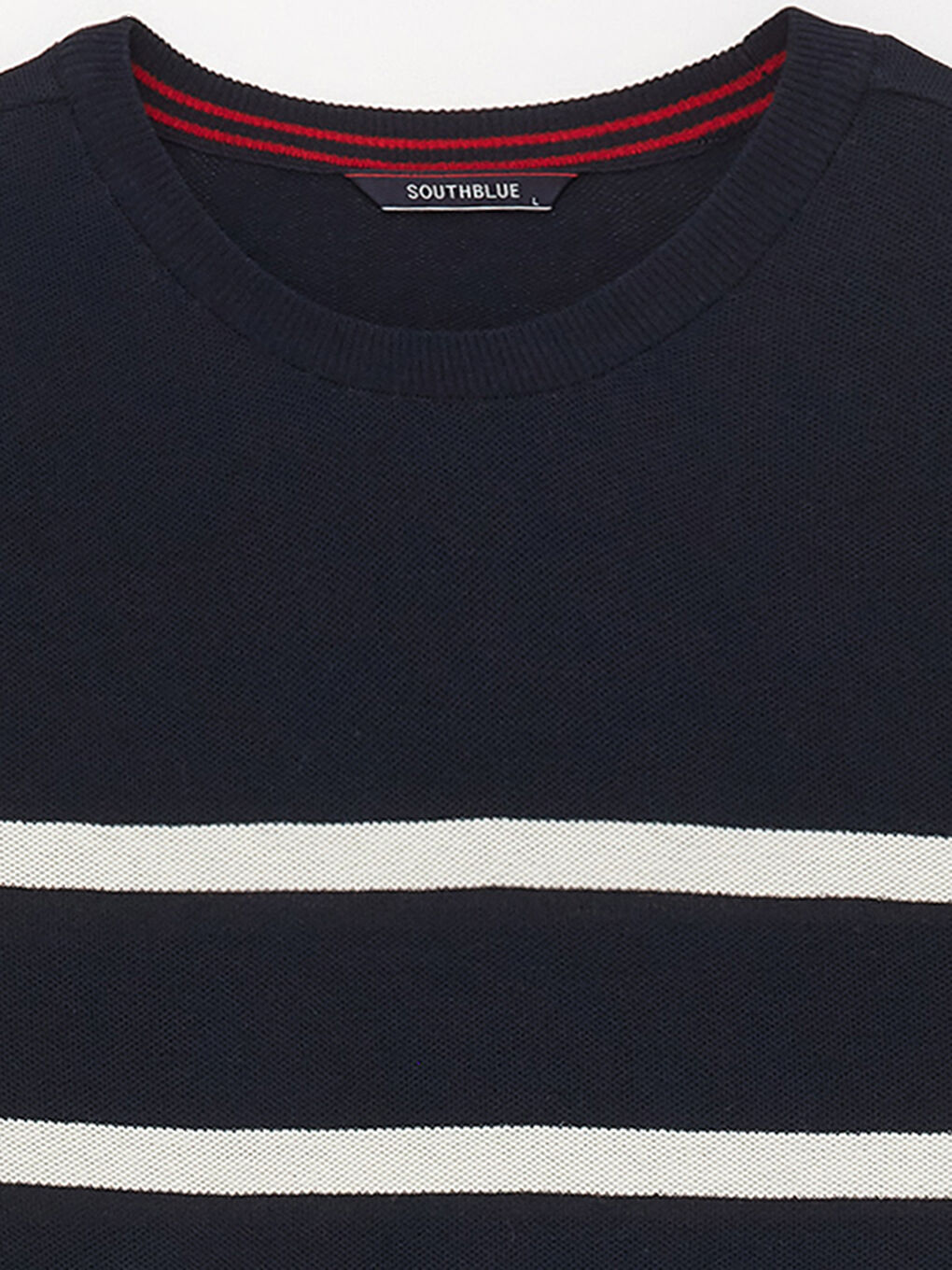 Karışık Bisiklet Yaka Kısa Kollu Çizgili Erkek Triko Kazak-7