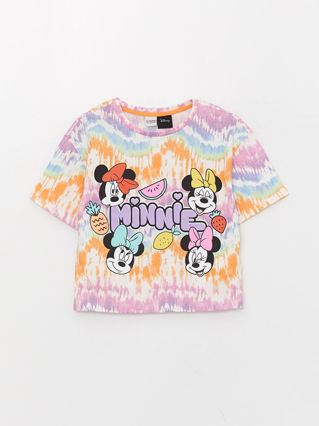 Ensemble T-Shirt et Short Minnie Mouse Imprimé à Manches Courtes pour Filles-1