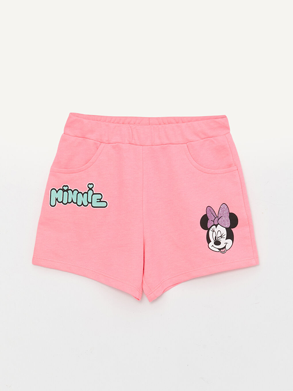 Ensemble T-Shirt et Short Minnie Mouse Imprimé à Manches Courtes pour Filles-2