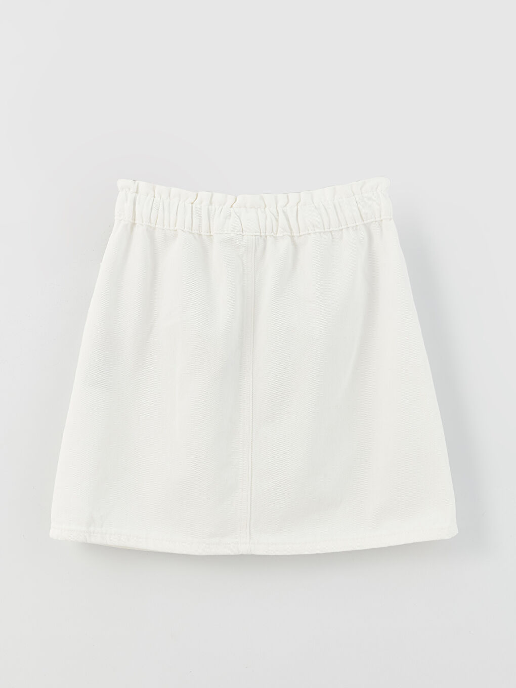 Beyaz Beli Lastikli Minnie Mouse Baskılı Kız Çocuk Jean Etek-1