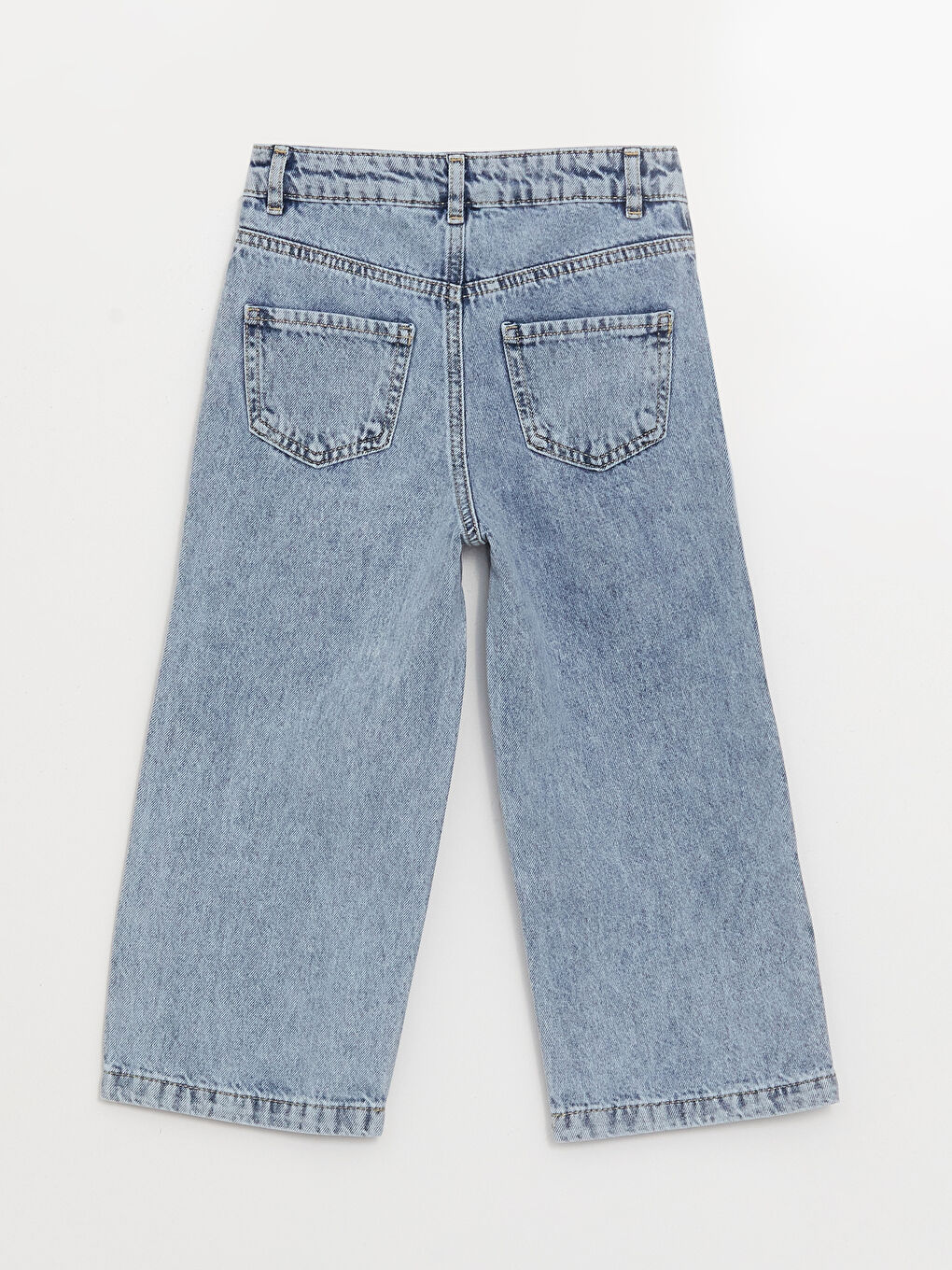 Mavi Minnie ve Mickey Mouse Baskılı Wideleg Kız Çocuk Jean Kapri-1