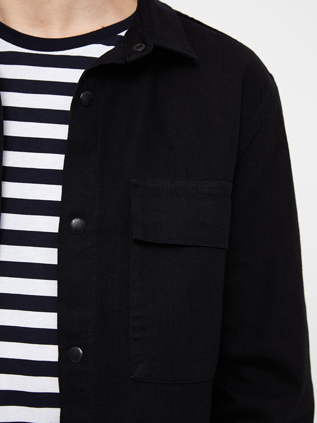 Regular Fit Long Sleeve Men's Denim Shirt-3