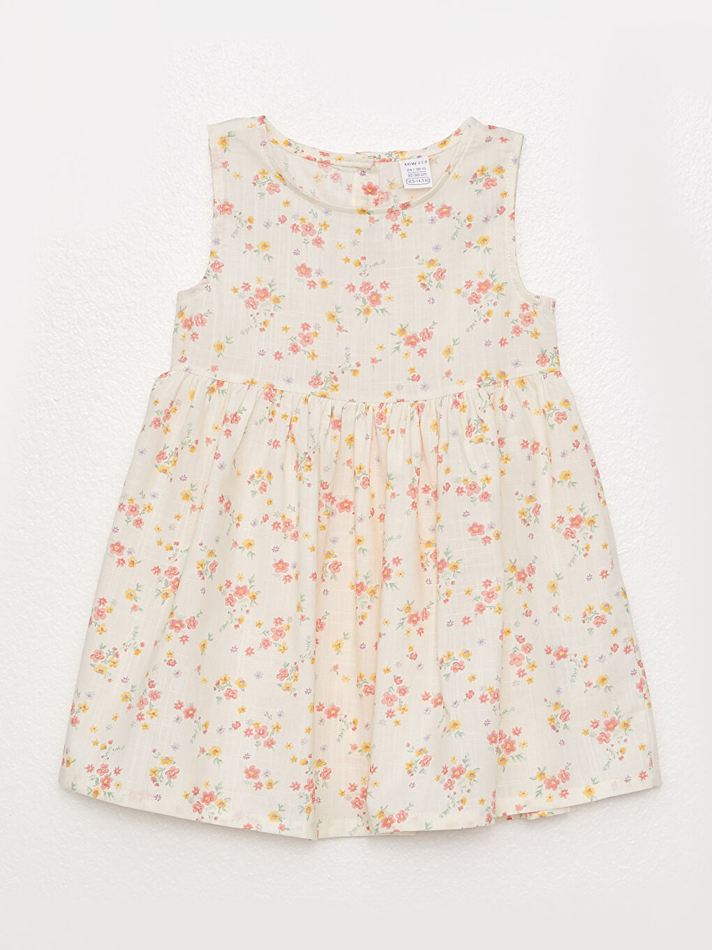 فستان للبنات الرضع مطبوع بياقة دائرية