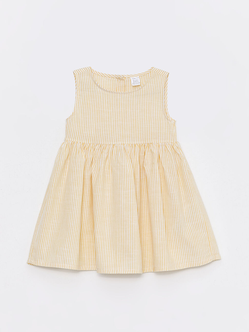 فستان مخطط بياقة دائرية للبنات الرضع