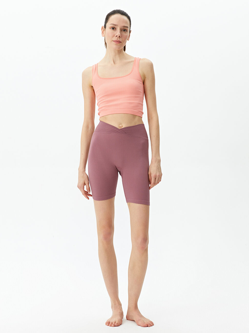 U Neck Straight Strap Seamless Women's Crop -S3BB74Z8-RAY