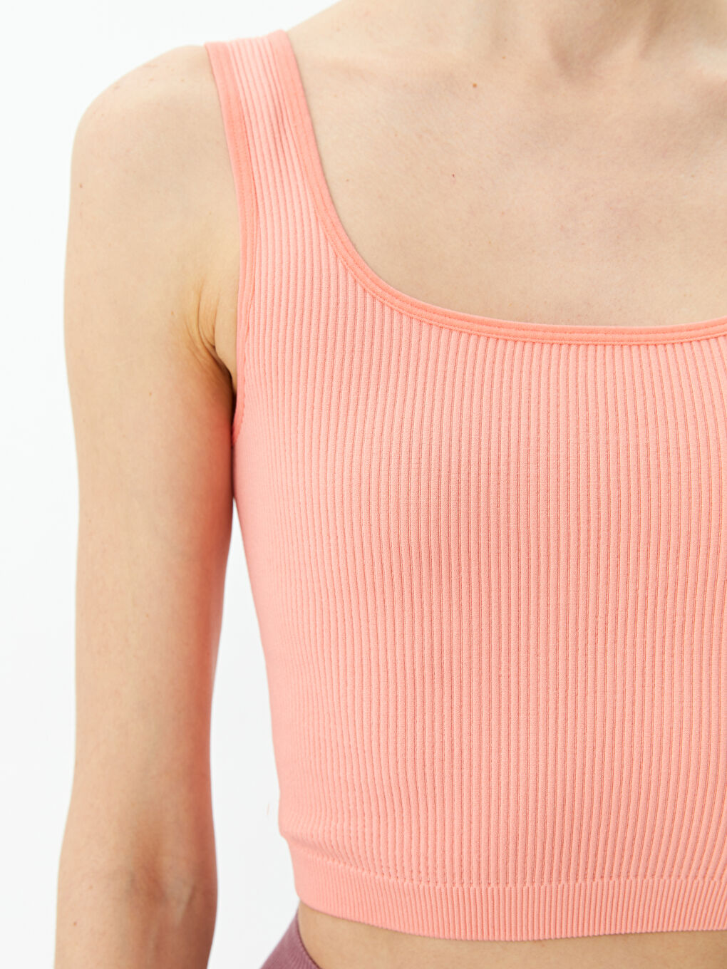 U Neck Straight Strap Seamless Women's Crop -S3BB74Z8-RAY
