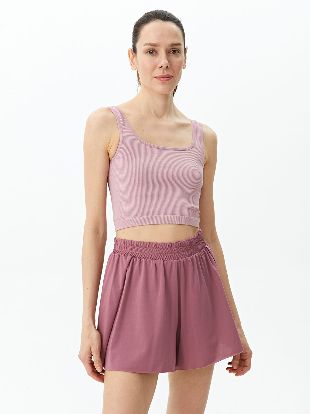Women's Elastic Waist Flat Inside Tights Sports Shorts -S3BB77Z8-UYW