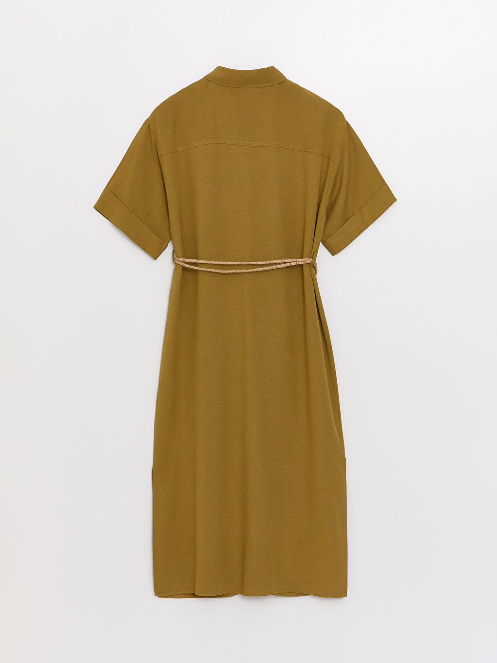 Straight Short Sleeve Women's Shirt Dress -S3BC01Z8-GXY