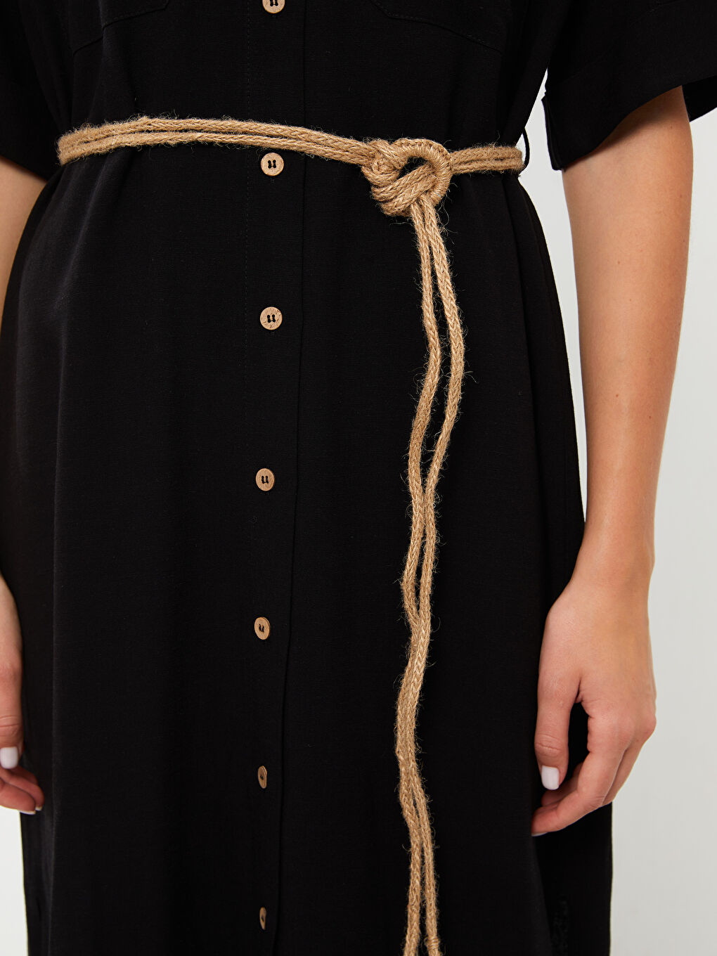 Straight Short Sleeve Women's Shirt Dress -S3BC01Z8-RQL