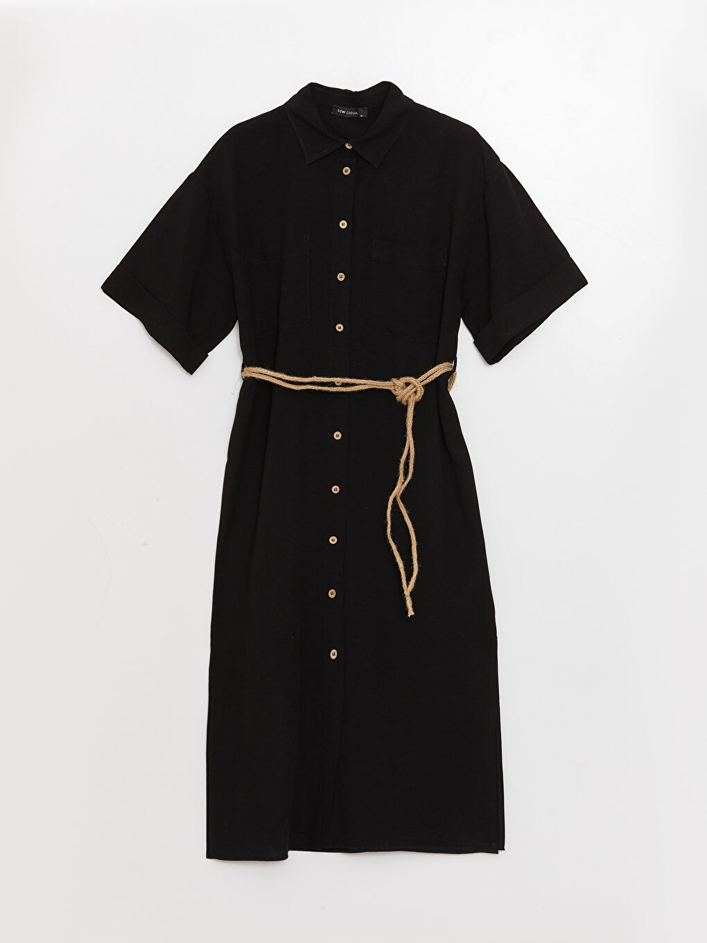 Straight Short Sleeve Women's Shirt Dress -S3BC01Z8-RQL