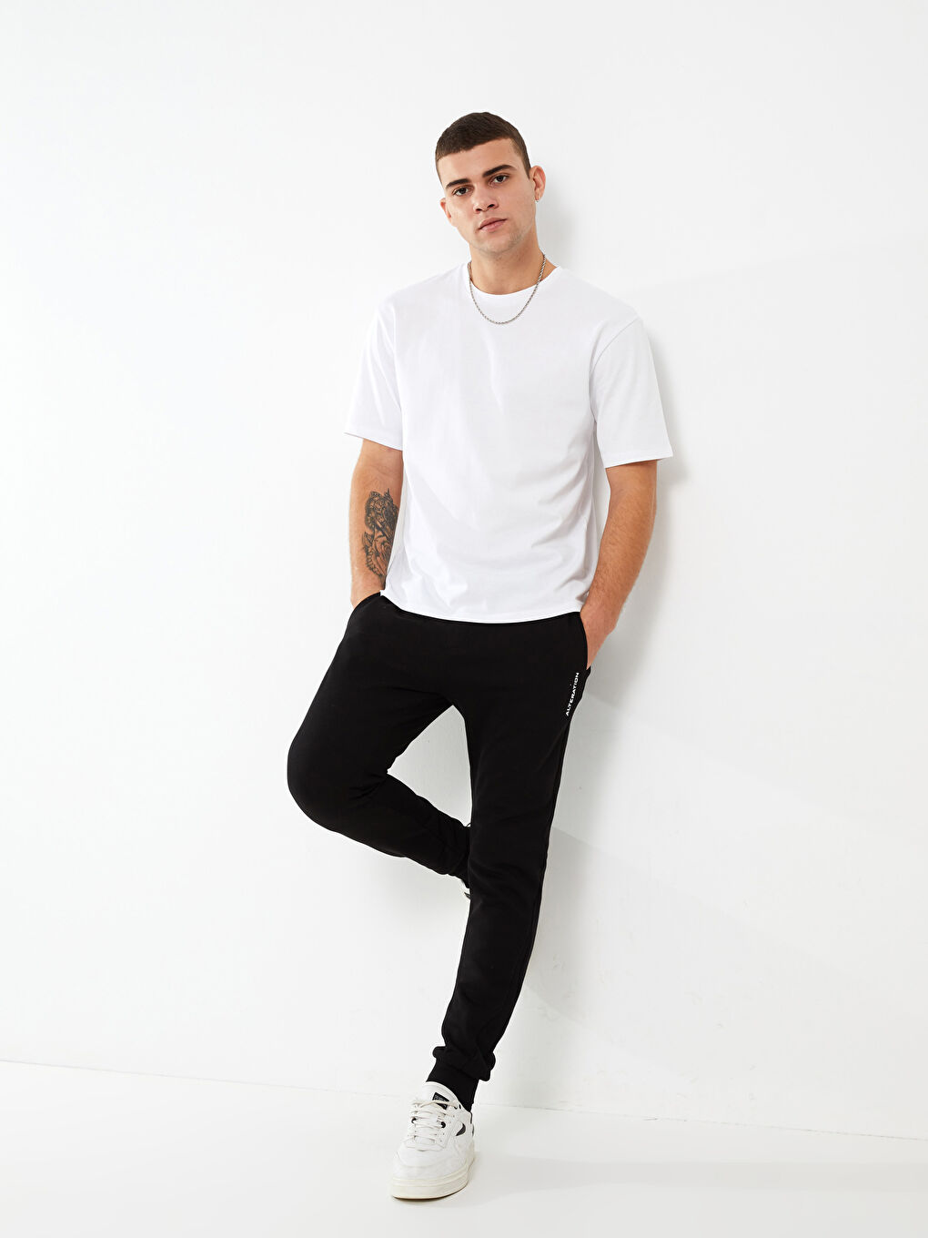 Siyah Slim Fit Erkek Kalın Jogger Eşofman Altı