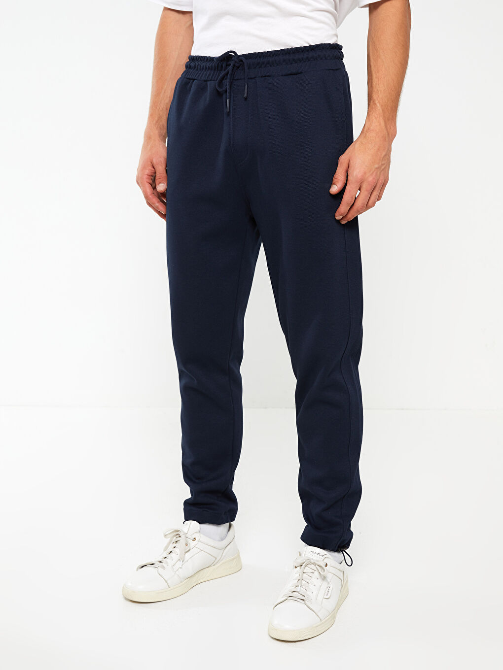 Lacivert Dar Kalıp Erkek Eşofman Altı-2