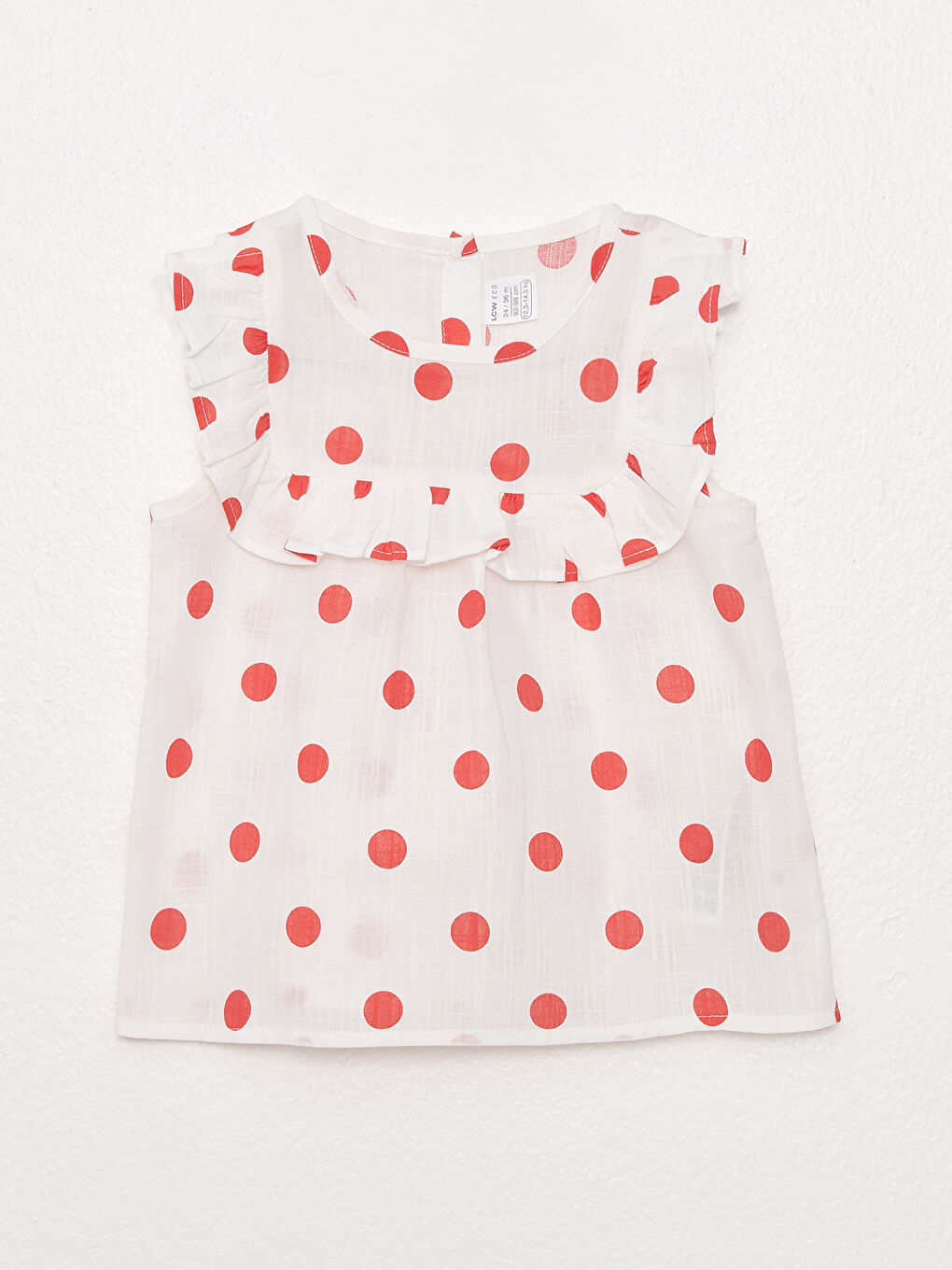 Beyaz Bisiklet Yaka Baskılı Kız Bebek Bluz