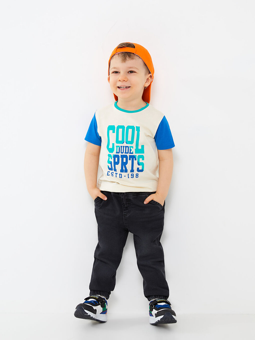 Elastic Waist Basic Baby Boy Denim Trousers -S3BC27Z1-M0U