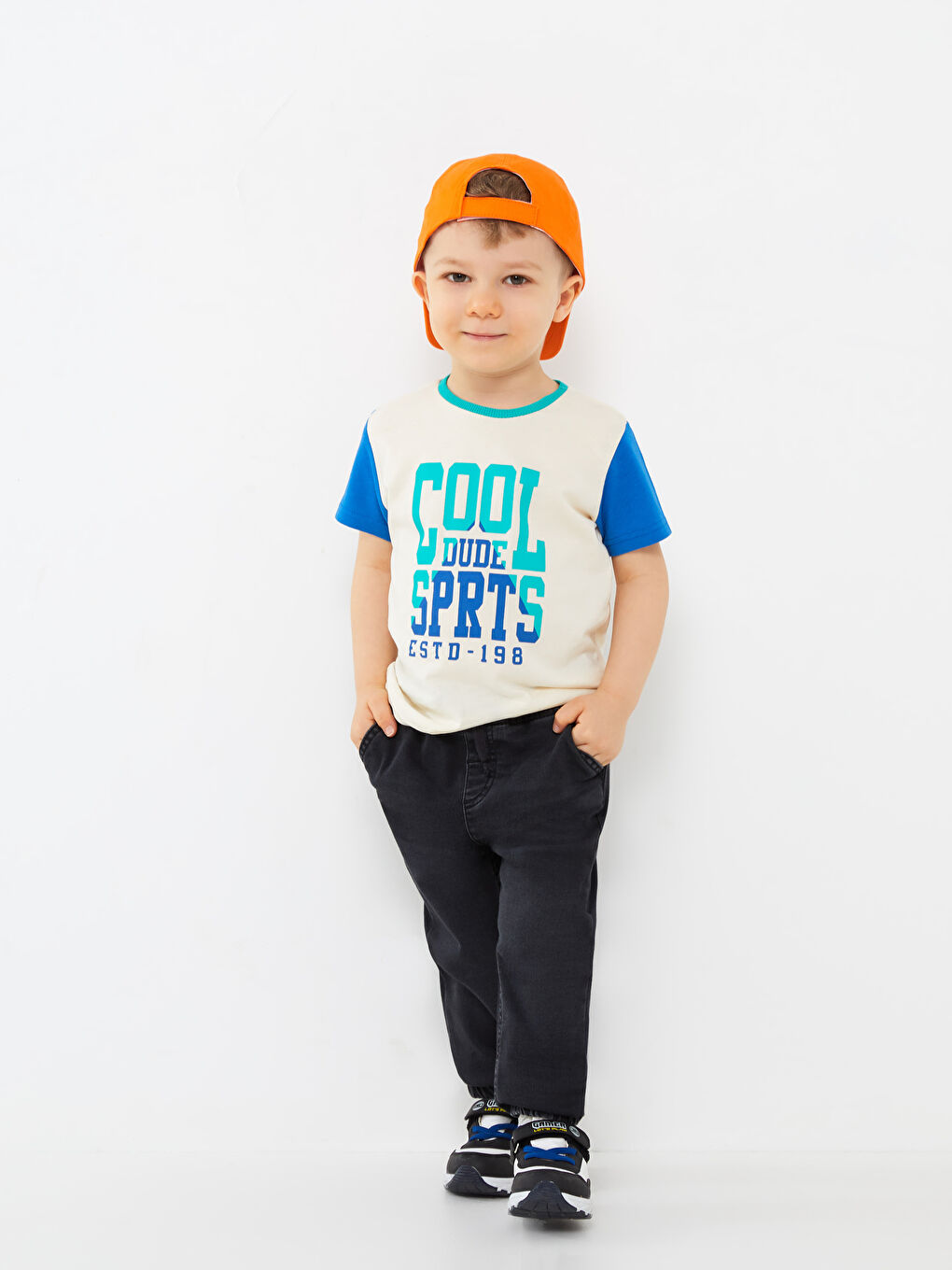 Elastic Waist Basic Baby Boy Denim Trousers -S3BC27Z1-M0U