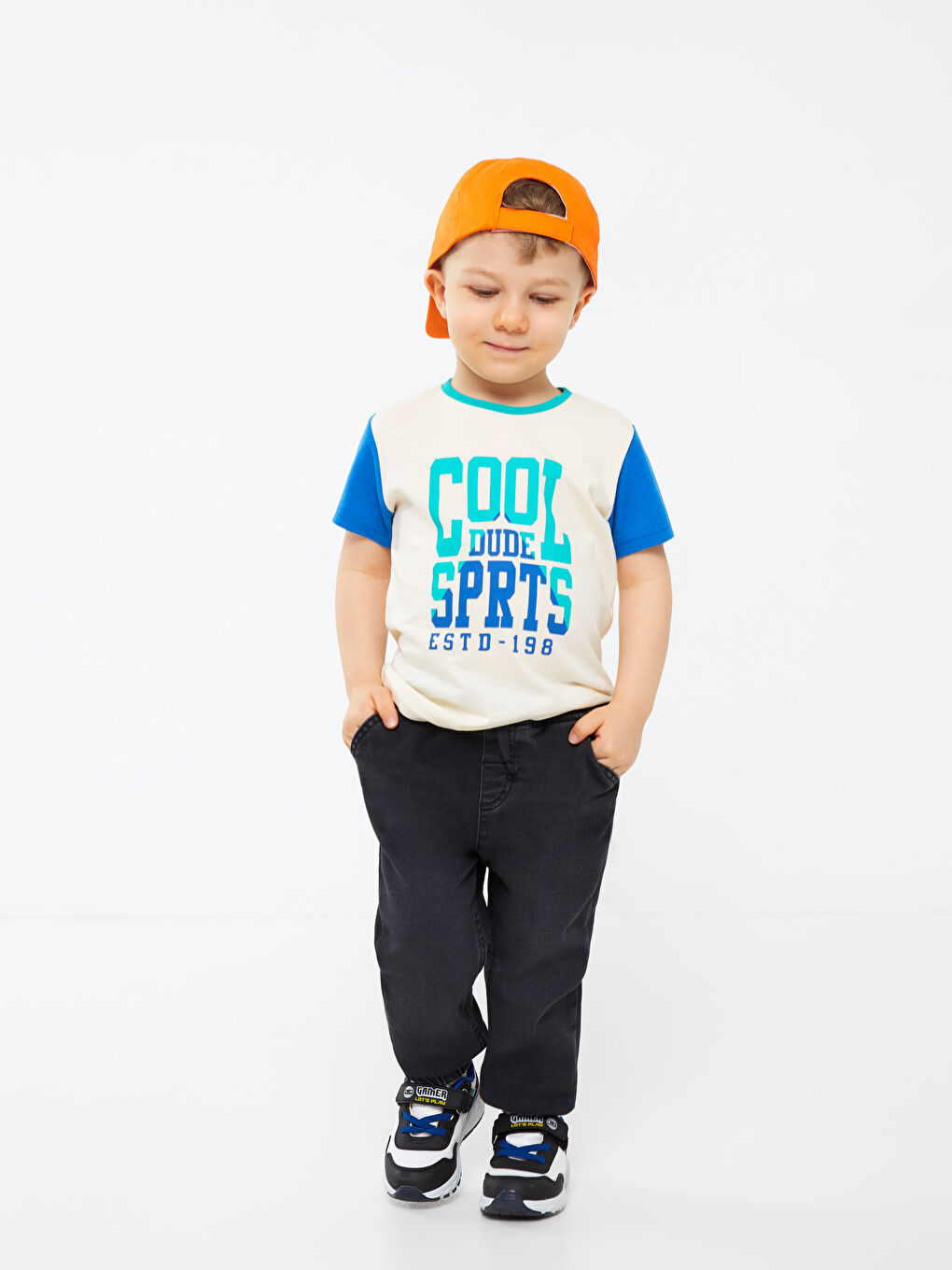 Elastic Waist Basic Baby Boy Denim Trousers -S3BC27Z1-M0U