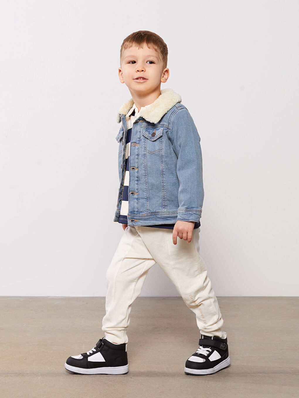 LCW baby Indigo Gömlek Yaka Erkek Bebek Jean Ceket - 1