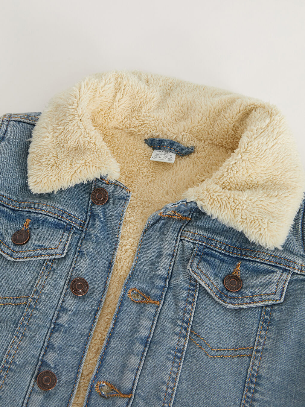 LCW baby Indigo Gömlek Yaka Erkek Bebek Jean Ceket - 4