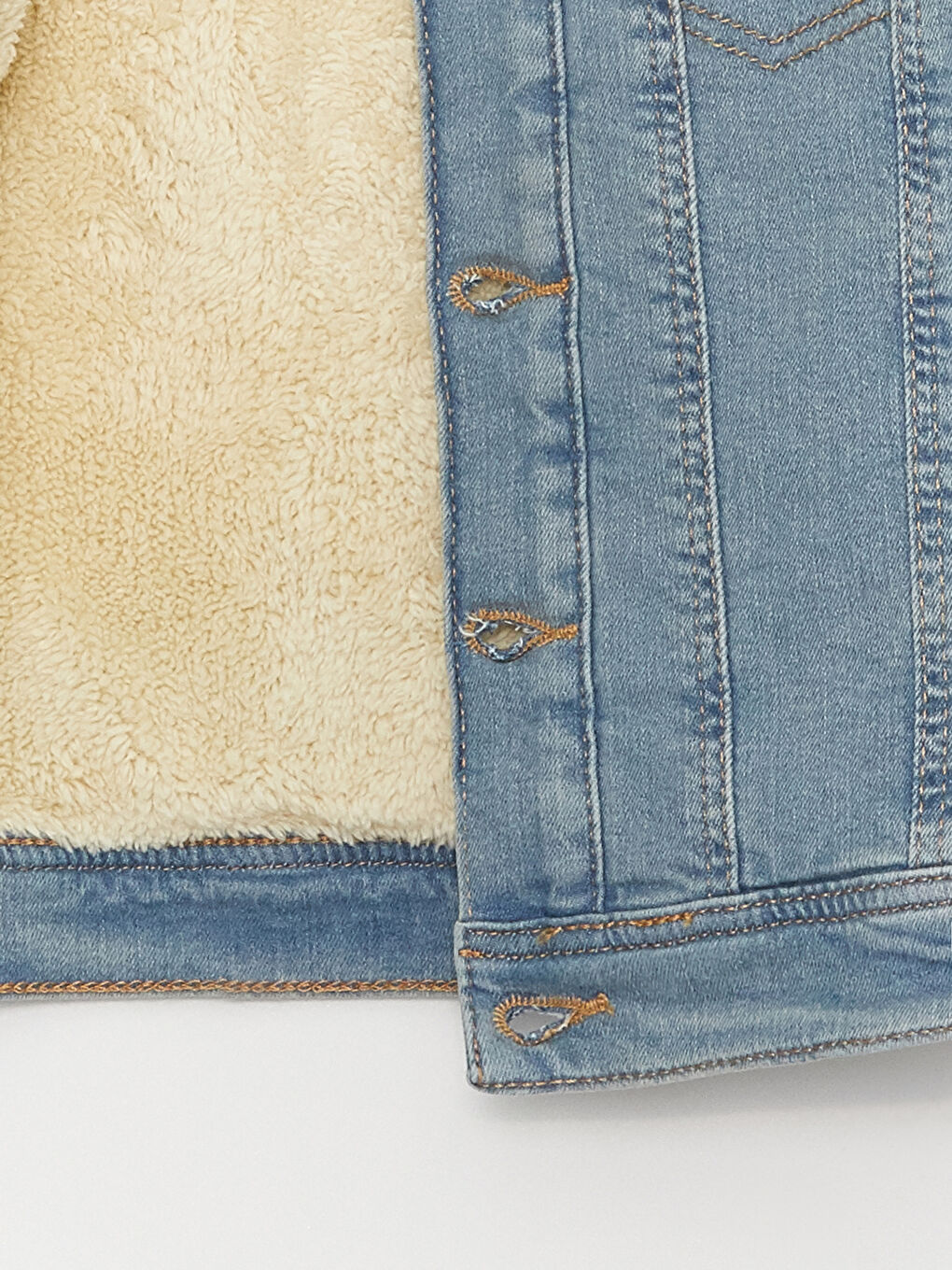 LCW baby Indigo Gömlek Yaka Erkek Bebek Jean Ceket - 5