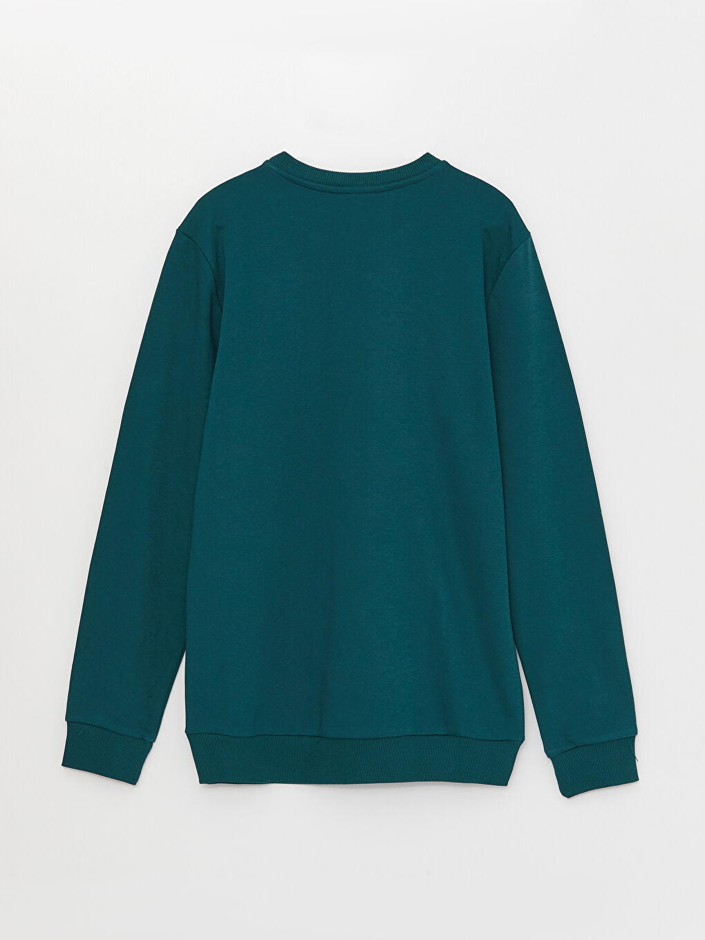 Petrol Bisiklet Yaka Uzun Kollu Baskılı Erkek Sweatshirt-6