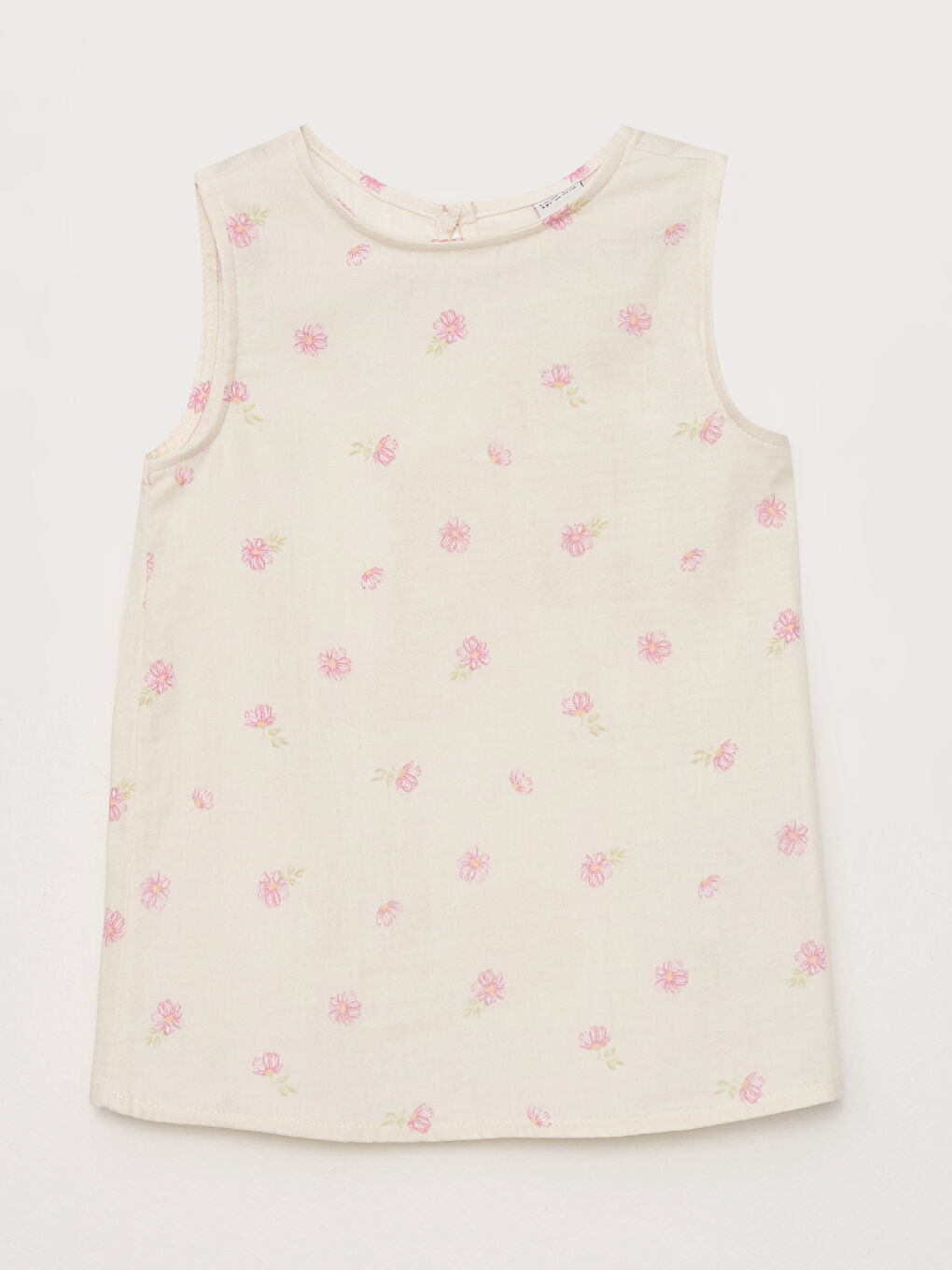 بلوزة بناتي بياقة دائرية ومزخرفة