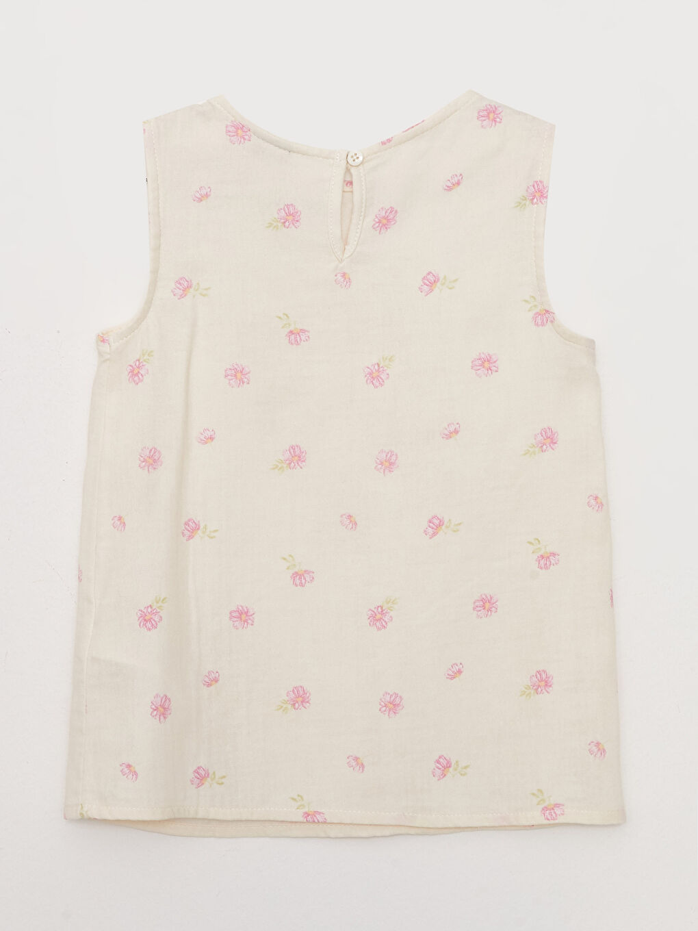 بلوزة بناتي بياقة دائرية ومزخرفة-1