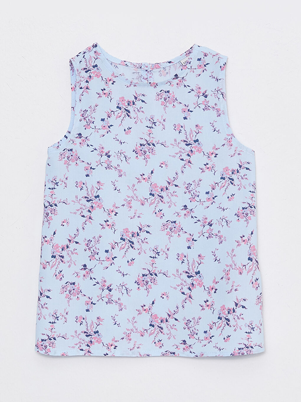 Crew Neck Patterned Girl's Blouse