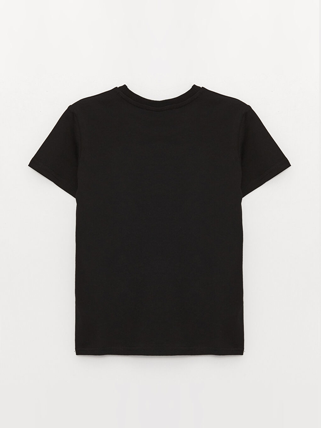 Siyah Bisiklet Yaka Baskılı Kısa Kollu Erkek Çocuk Tişört-4