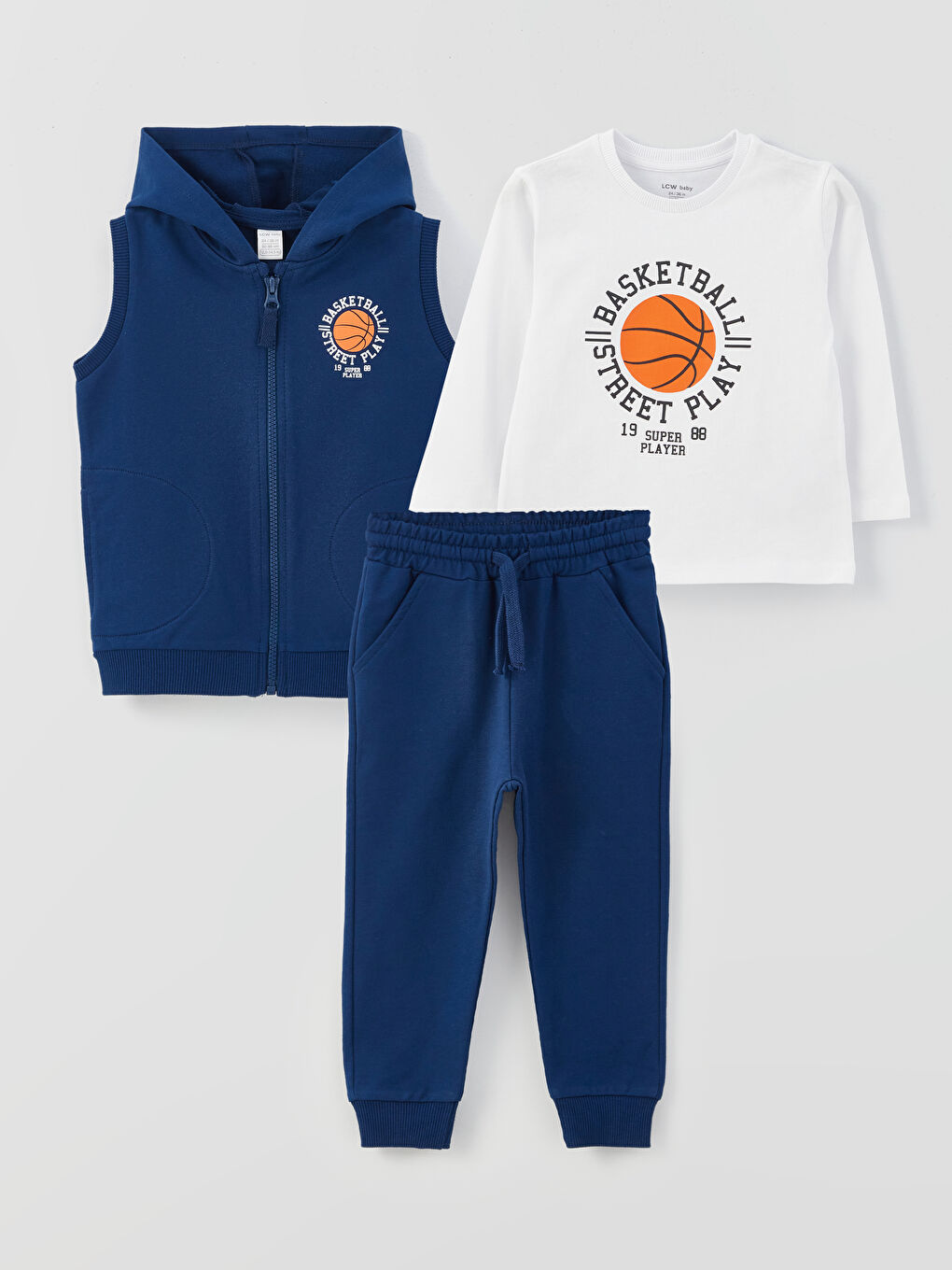 Ensemble Bébé Garçon Imprimé À Capuche Lot de 3 Pièces