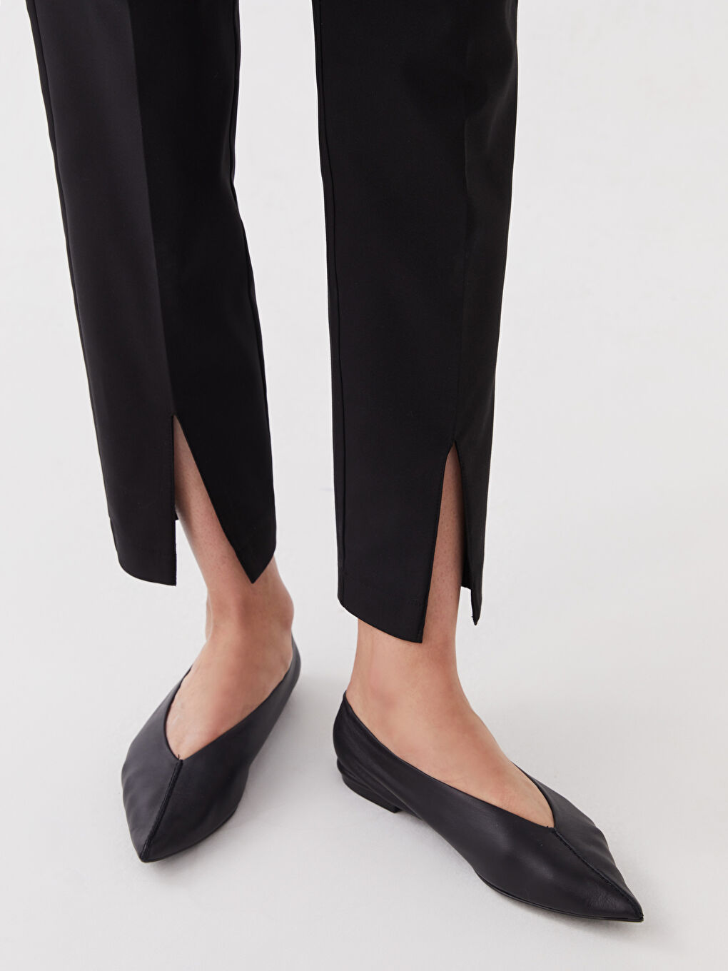 Standard Fit Women's Straight Leg Slit Trousers -S3BC51Z8-CVL