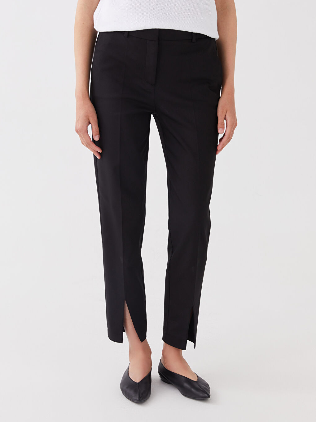 Standard Fit Women's Straight Leg Slit Trousers -S3BC51Z8-CVL