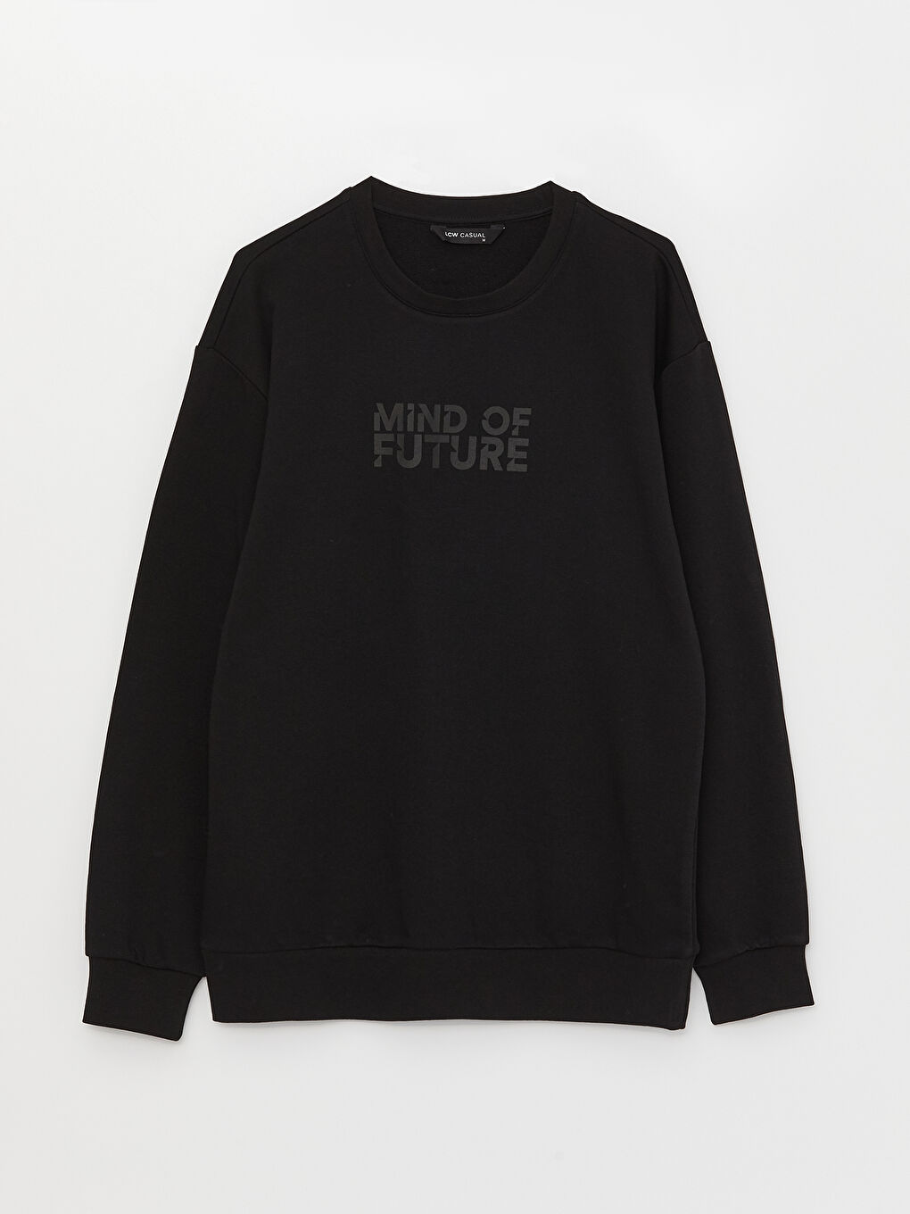 سويت شيرت كم طويل مطبوع بياقة دائرية للرجال-5