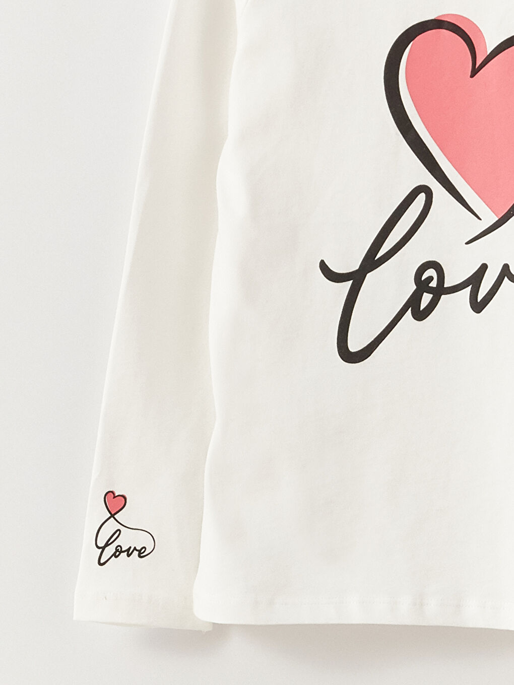 Crew Neck Printed Long Sleeve Girls' T-Shirt-1