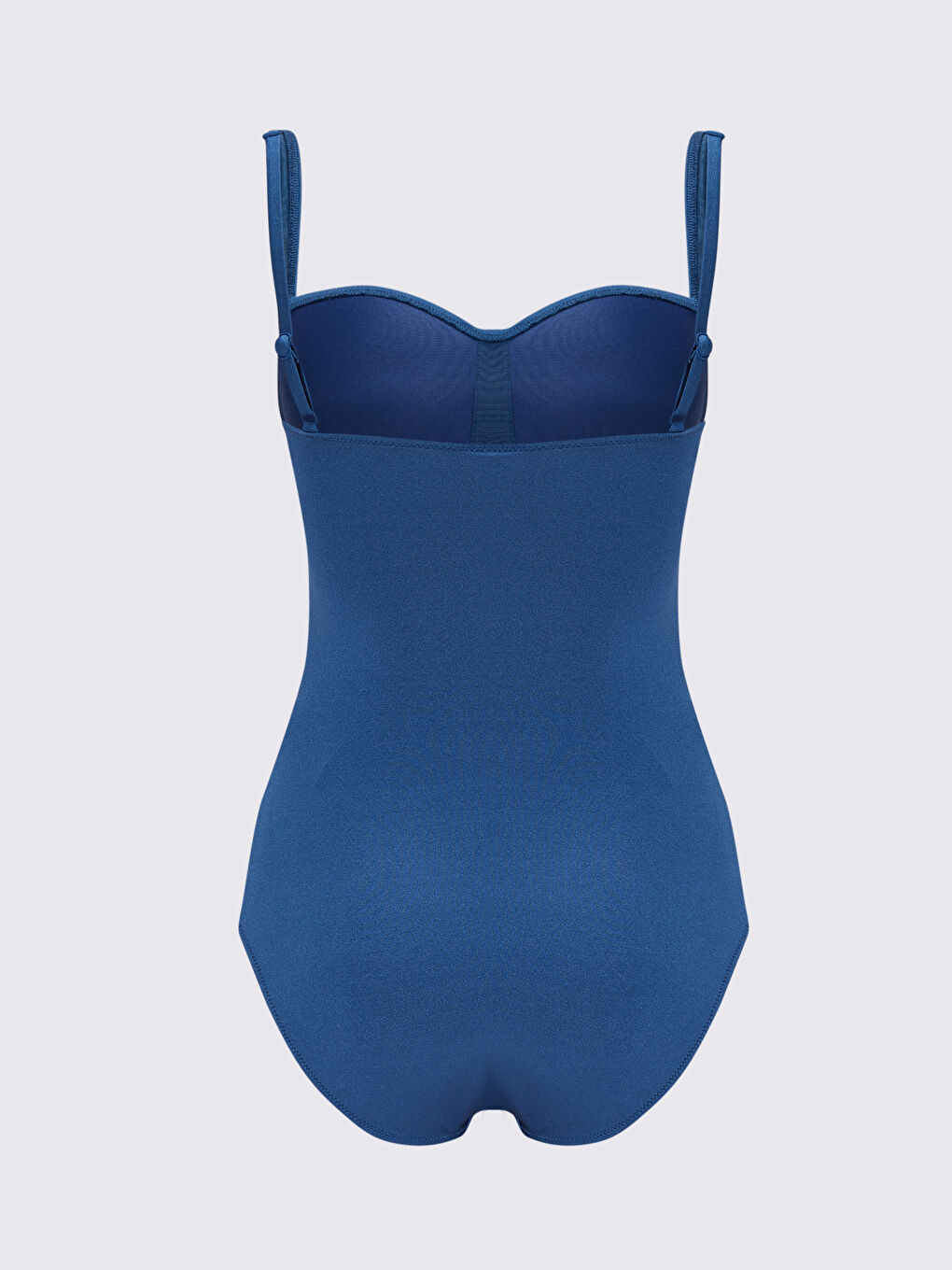 Mavi Dolgulu Büzgü Detaylı Kadın Mayo-1