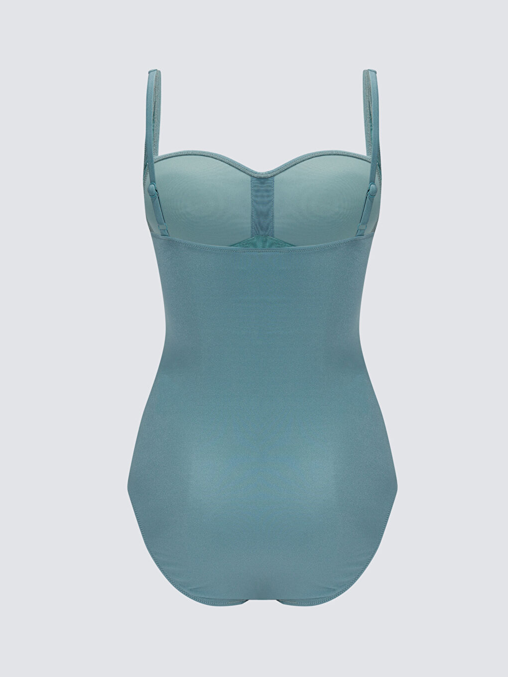 Mavi Dolgulu Büzgü Detaylı Kadın Mayo-1