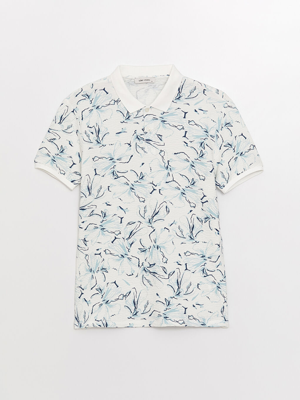 Polo Neck Short Sleeve Patterned Men's T-Shirt-5