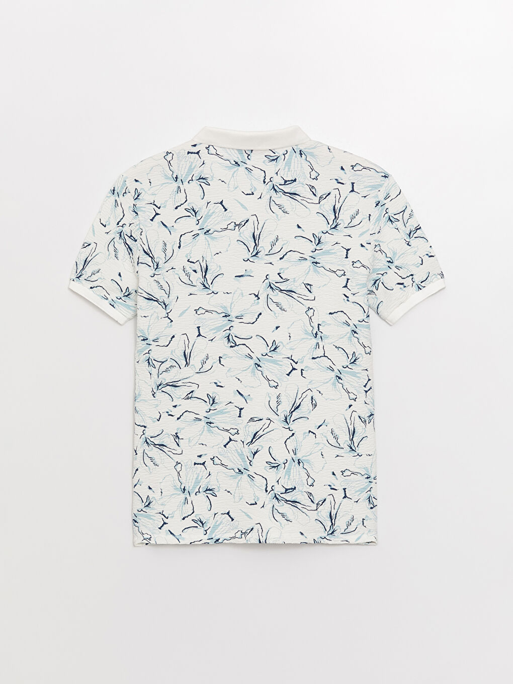 Polo Neck Short Sleeve Patterned Men's T-Shirt-6